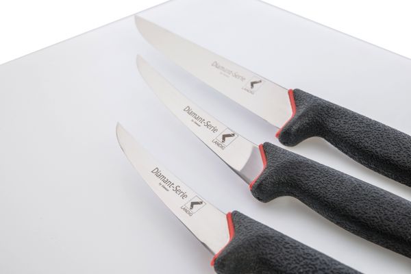 Messerset,Messersatz, 3-teiligm schwarz, gummierter Griff, Qualitätsstahl, Z11052, Z11060
